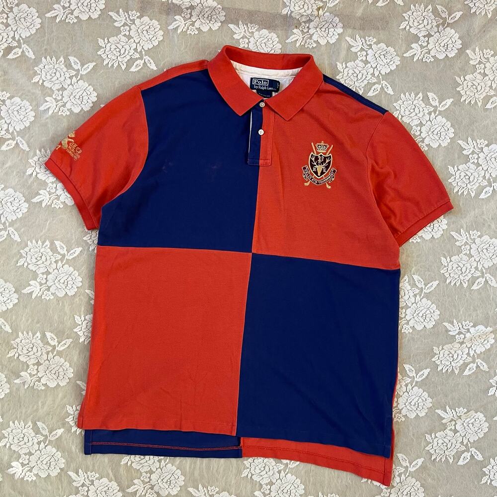 Vintage Y2K Polo Ralph Lauren Colorblock Crest Polo XXL